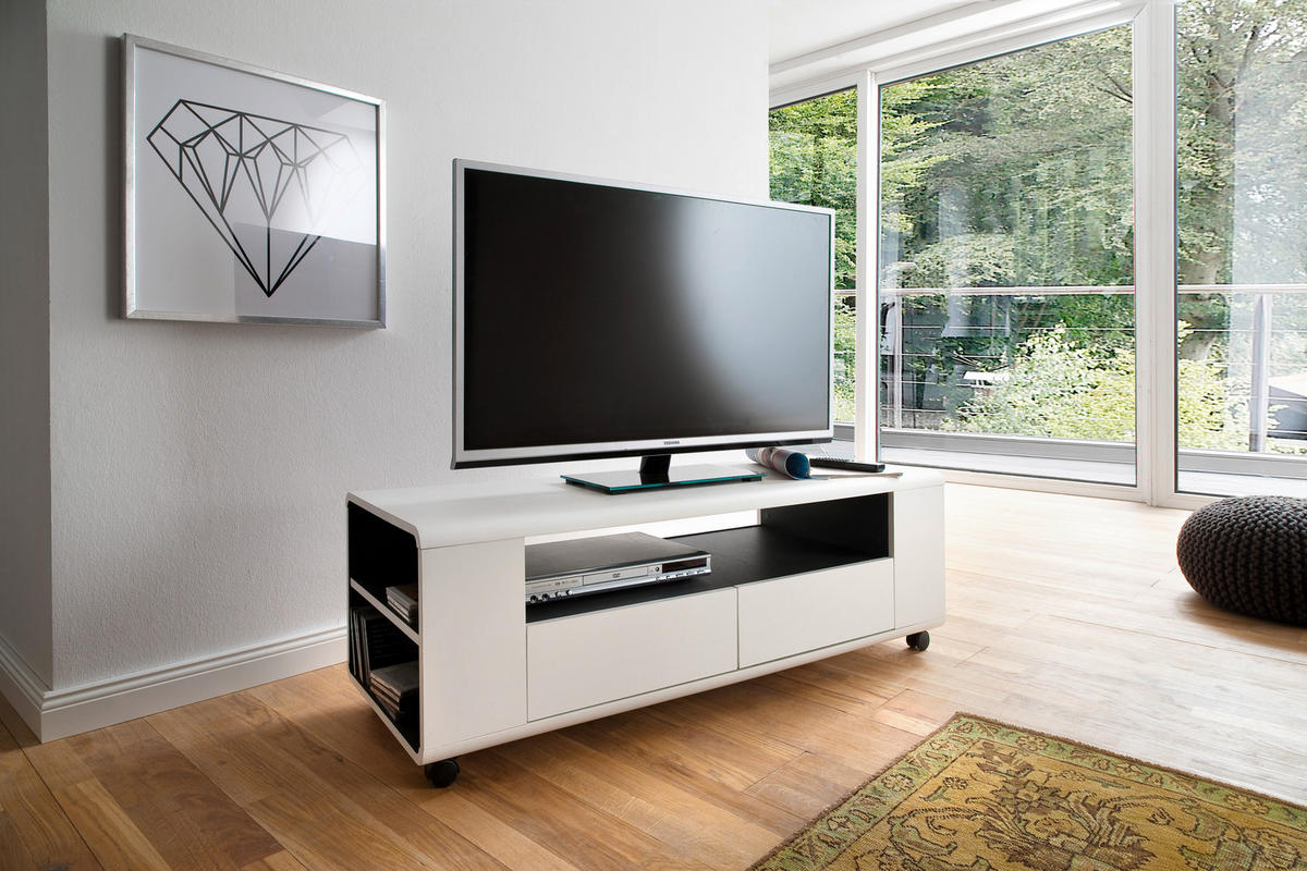 LOWBOARD  in 119/46/43 cm  - Anthrazit/Weiß, Basics, Holzwerkstoff (119/46/43cm)