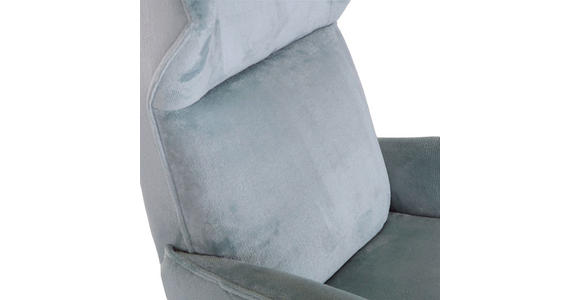 OHRENSESSEL Plüsch Mintgrün  - Schwarz/Hellblau, KONVENTIONELL, Textil/Metall (83/110/92cm) - Carryhome