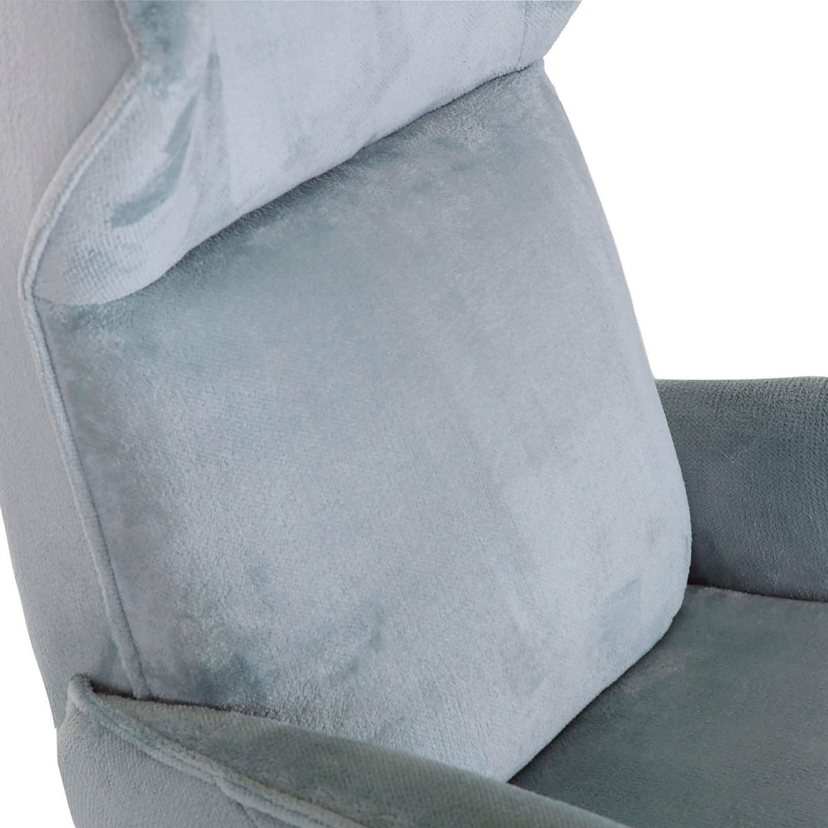 OHRENSESSEL in Plüsch Mintgrün  - Schwarz/Hellblau, KONVENTIONELL, Textil/Metall (83/110/92cm) - Carryhome