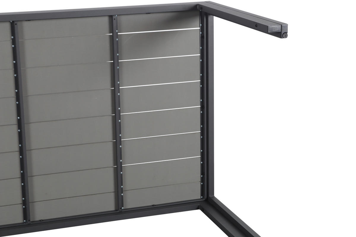 GARTENTISCH Metall, Kunststoff Grau, Dunkelgrau rechteckig  - Dunkelgrau/Grau, MODERN, Kunststoff/Metall (205/92/74cm) - Ambia Garden