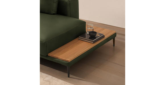 ECKSOFA  in Echtleder Grün  201/304 cm  - Schwarz/Grün, Design, Leder/Metall (201/304cm) - Belluti