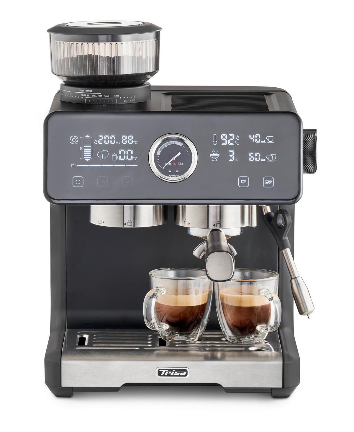 ESPRESSOMASCHINE  - Schwarz, Basics, Kunststoff (36,9/41,4/38,3cm) - Trisa Electronics