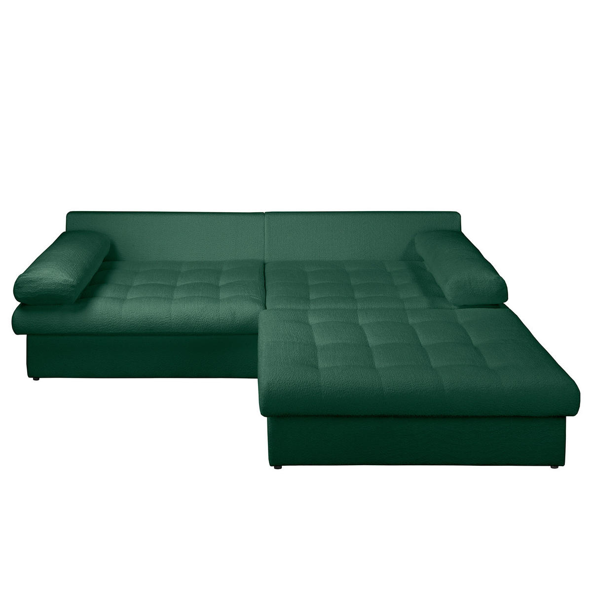 ECKSOFA Naomi in Chenille Grün Rückenkissen  284/243 cm  - Schwarz/Grün, Design, Kunststoff/Textil (284/243cm) - P & B