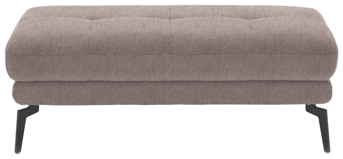 HOCKER in Textil Silberfarben  - Silberfarben/Schwarz, Design, Textil/Metall (132/45/68cm) - Beldomo Style