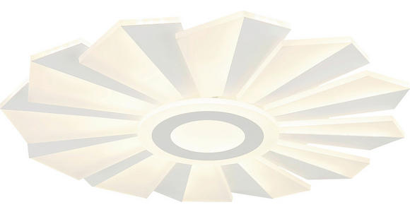 LED-DECKENLEUCHTE 55/7,5 cm - Opal/Weiß, Design, Kunststoff/Metall (55/7,5cm) - Novel