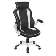 CHEFSESSEL in Lederlook Schwarz, Weiß - Schwarz/Weiß, Design, Kunststoff/Textil (72/117,5-125/70cm) - Xora