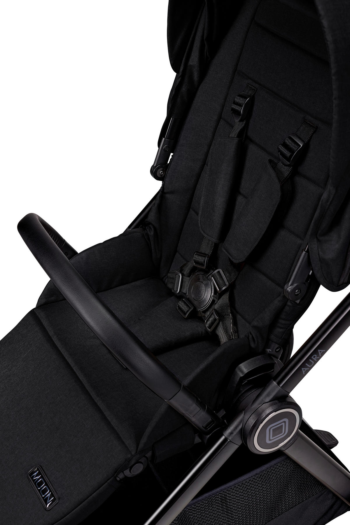 KOMBIKINDERWAGEN  Aura  Onyx Melange  - Schwarz, Basics, Textil (86/61/120cm) - Moon