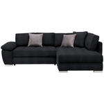 ECKSOFA in Webstoff Schwarz, Grau  276/212 cm  - Chromfarben/Anthrazit, Design, Kunststoff/Textil (276/212cm) - Carryhome