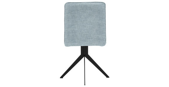 STUHL drehbar Webstoff Schwarz, Hellblau - Schwarz/Hellblau, Design, Textil/Metall (46,5/87/64cm) - Voleo
