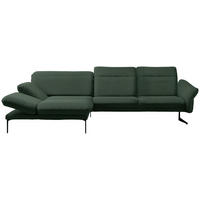 ECKSOFA in Webstoff Grün  - Anthrazit/Grün, Design, Textil/Metall (203/299cm) - Himolla