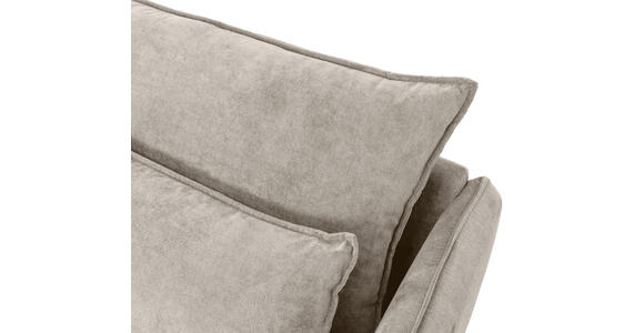 ECKSOFA in Webstoff Beige  - Beige/Schwarz, Design, Textil/Metall (338/165cm) - Hom`in