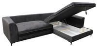 ECKSOFA Grau Velours  - Schwarz/Grau, Design, Textil/Metall (277/187cm) - Livetastic