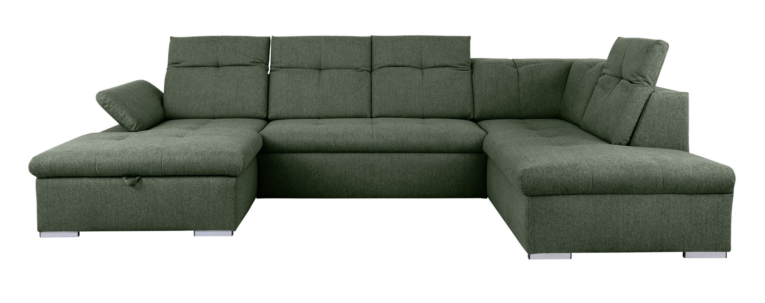 WOHNLANDSCHAFT Grün  - Grau/Grün, Design, Textil/Metall (173/328/215cm) - MID.YOU