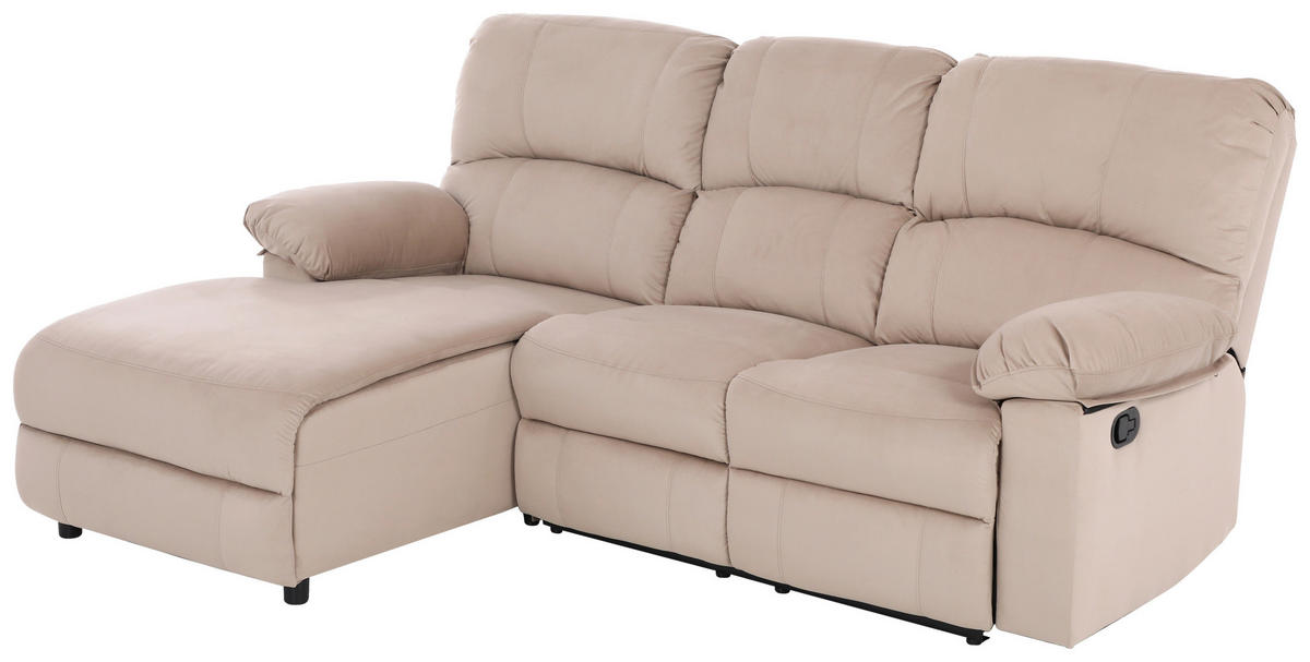 ECKSOFA in Webstoff Beige  - Beige/Schwarz, Basics, Kunststoff/Textil (159/216cm) - P & B