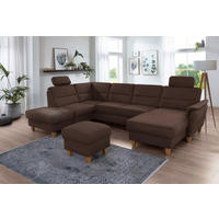WOHNLANDSCHAFT in Mikrofaser Dunkelbraun  - Eichefarben/Dunkelbraun, Konventionell, Holz/Textil (212/308/163cm) - Sit & More