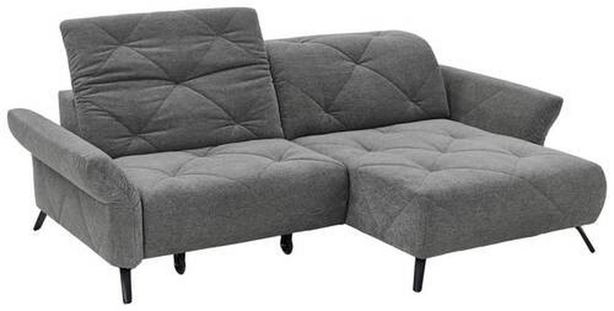 ECKSOFA in Webstoff Anthrazit  - Anthrazit/Schwarz, Design, Textil/Metall (244/173cm) - Moderano