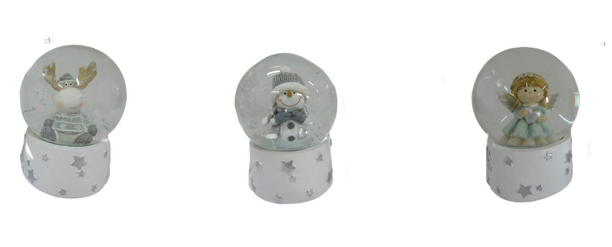 SCHNEEKUGEL - Hellbraun/Silberfarben, LIFESTYLE, Glas/Kunststoff (9,5/11,5/9,5cm) - X-Mas