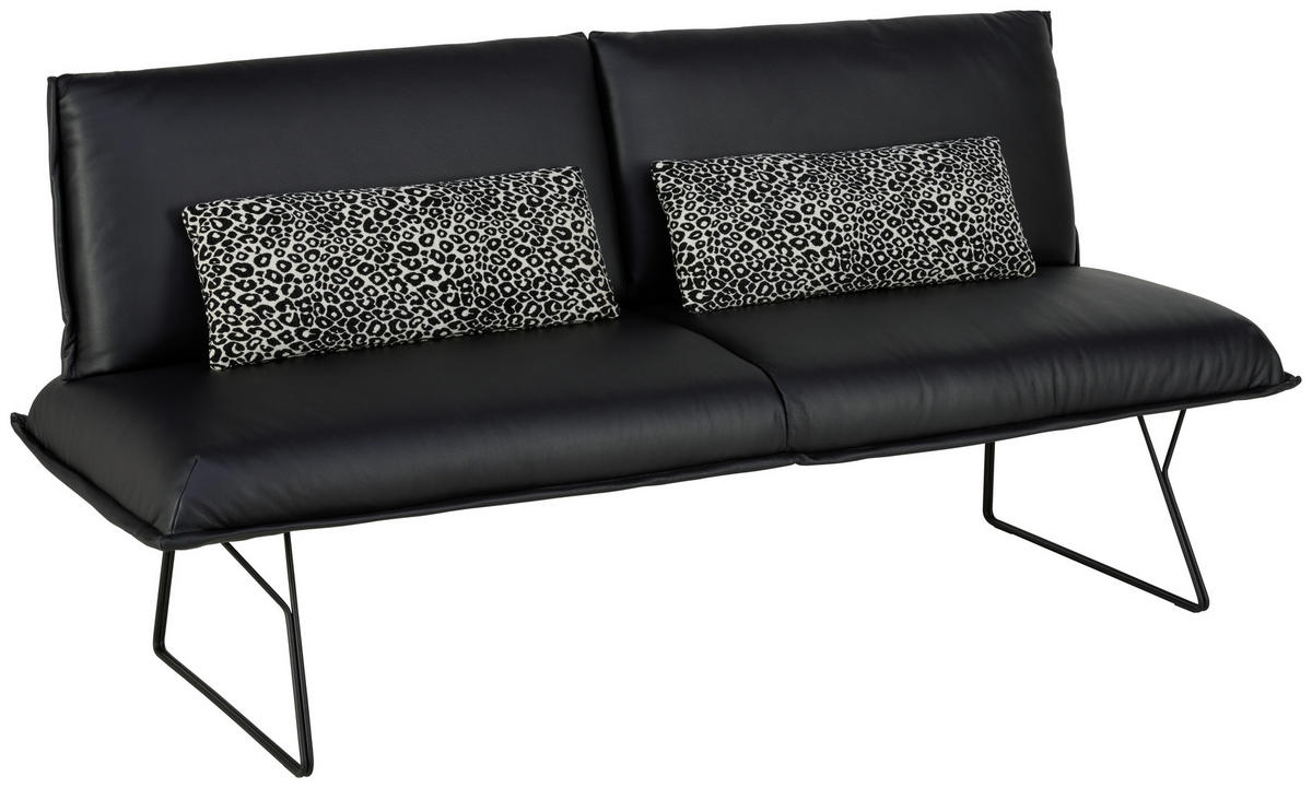 SITZBANK 180/98/72 cm  in Schwarz  - Schwarz, Design, Leder/Metall (180/98/72cm) - Koinor