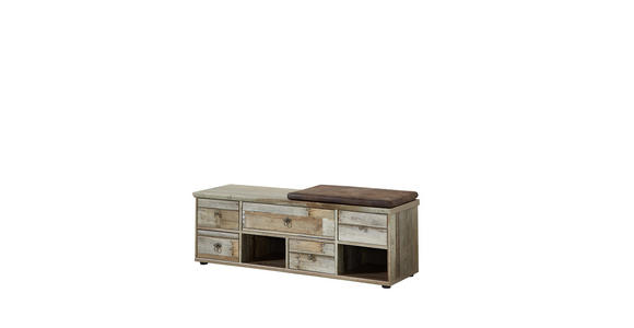 GARDEROBENBANK Braun - Zinkfarben/Schwarz, Trend, Textil/Metall (130/47/40cm) - Carryhome