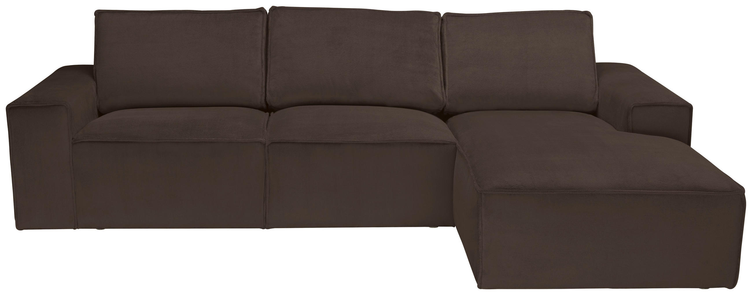 ECKSOFA Braun Chenille  - Schwarz/Braun, KONVENTIONELL, Kunststoff/Textil (272/168cm) - Carryhome