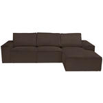ECKSOFA Braun Chenille  - Schwarz/Braun, KONVENTIONELL, Kunststoff/Textil (272/168cm) - Carryhome