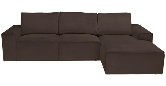 ECKSOFA Braun Chenille - Schwarz/Braun, KONVENTIONELL, Kunststoff/Textil (272/168cm) - Carryhome