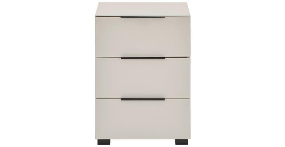 NACHTSCHRANK 45/62/42,3 cm  - Kaschmir/Schwarz, Design, Glas/Holzwerkstoff (45/62/42,3cm) - Novel