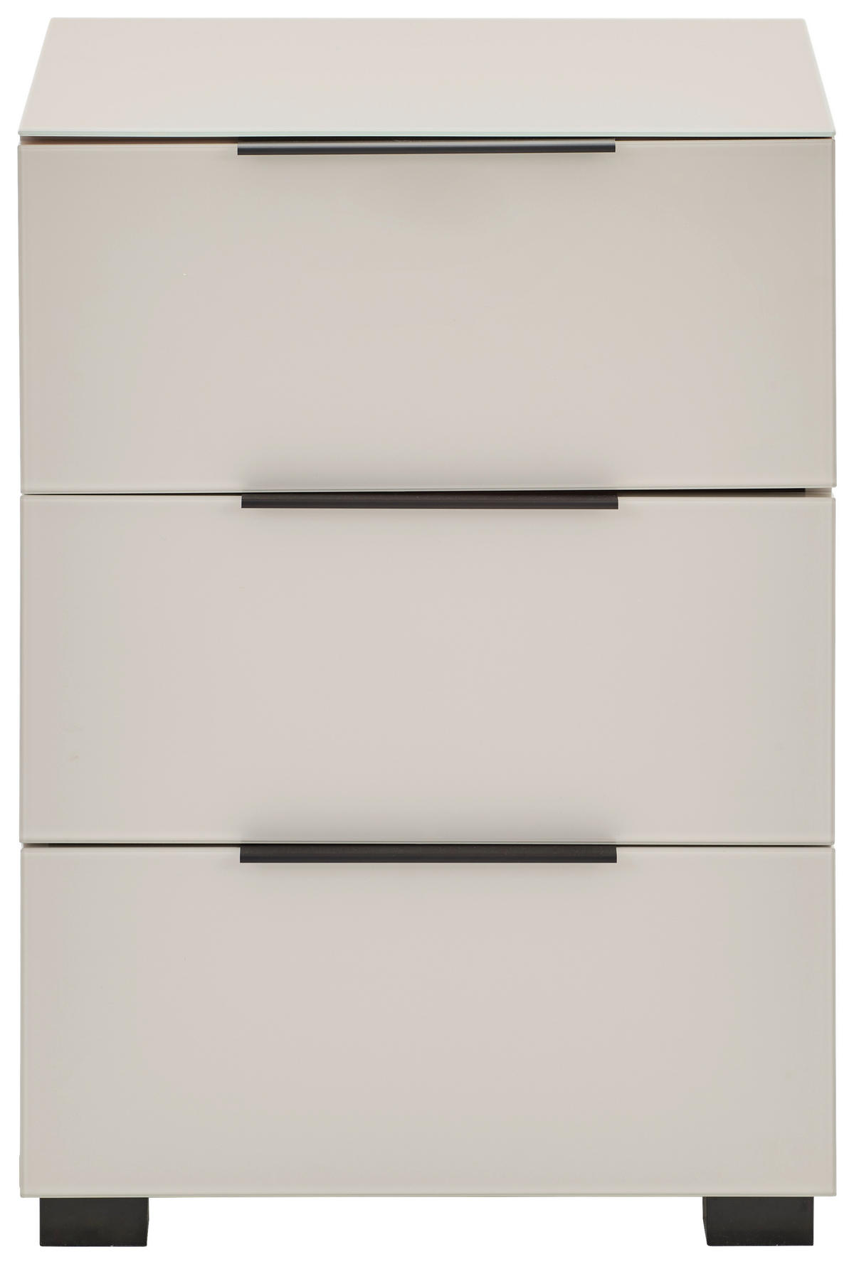 NACHTSCHRANK 45/62/42,3 cm  - Kaschmir/Schwarz, Design, Glas/Holzwerkstoff (45/62/42,3cm) - Novel