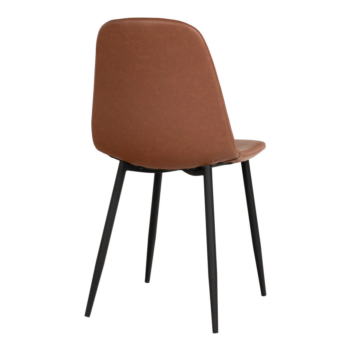 STOLSET 2 styck läderimitation  - cognacfärgad/svart, Modern, metall/textil (44/86/54cm) - MID.YOU