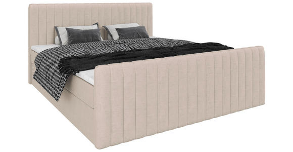 BOXBETT 180/200 cm  in Creme  - Creme/Schwarz, Basics, Kunststoff/Textil (180/200cm) - Carryhome