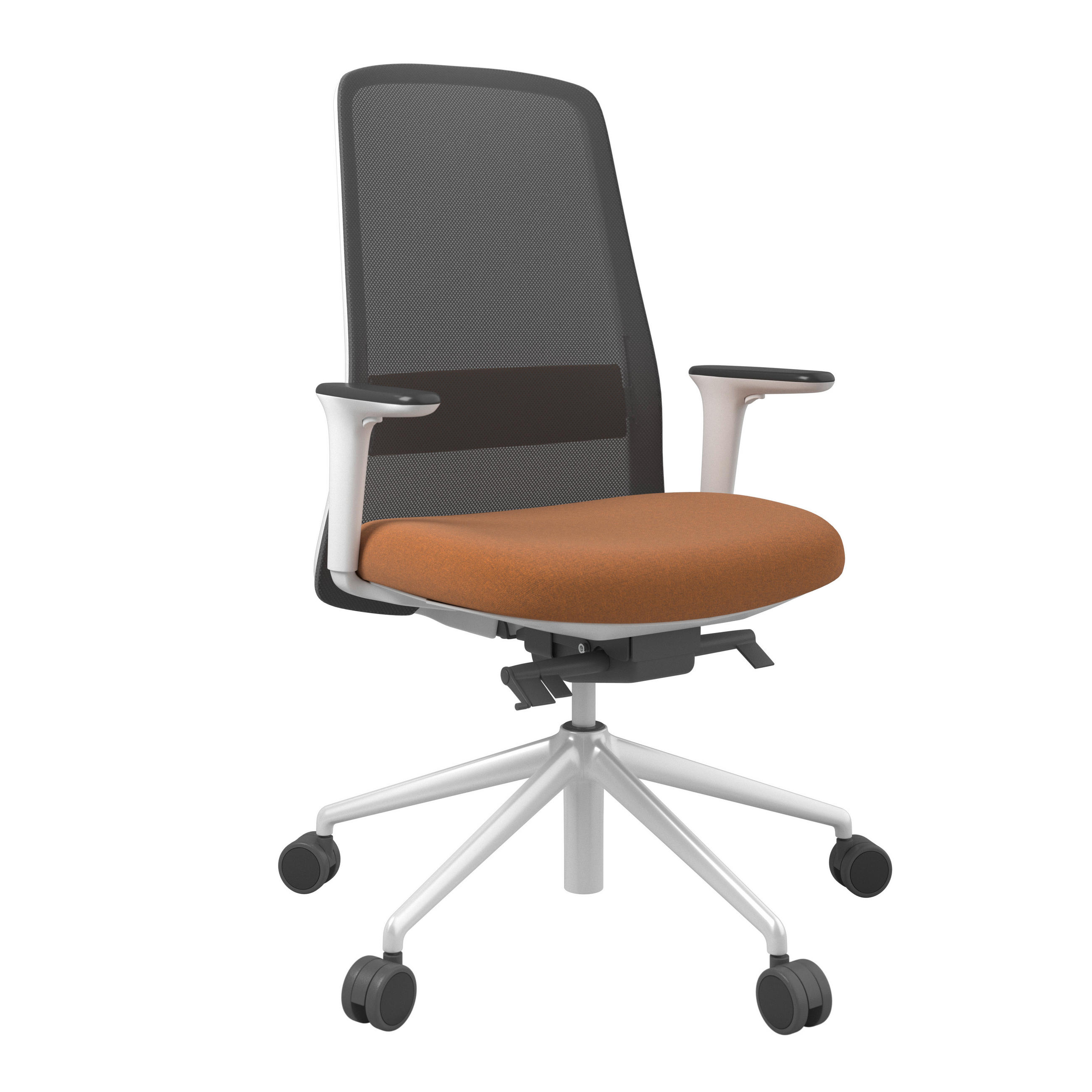 XXXLutz Drehstuhl Orange, Schwarz, 70x103-115x70 cm
