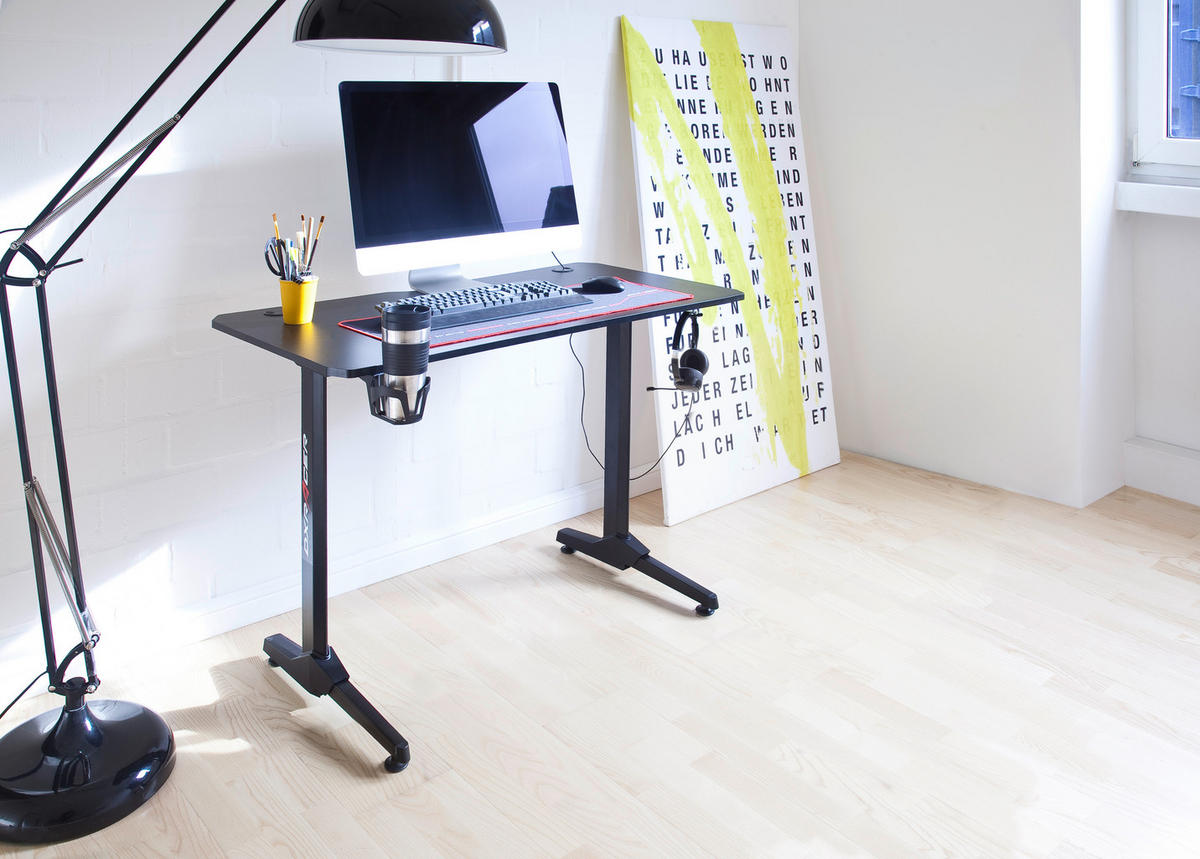 GEJMERSKI STO  crna   - crna, Dizajnerski, metal/pločasti materijal (110/75/60cm) - Dxracer