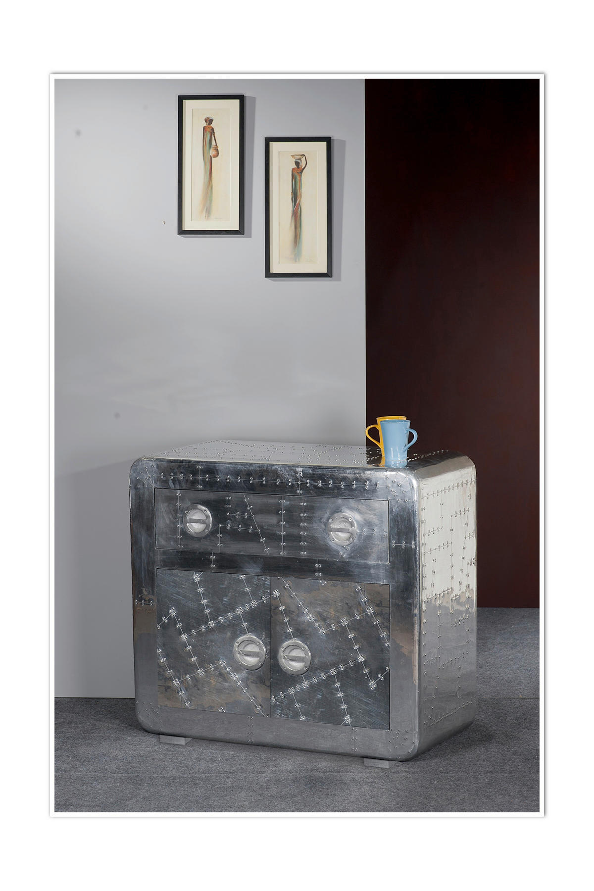 KOMMODE , 90/80/40 cm, 1 Schublade(n)  - Silberfarben, Design, Holz/Holzwerkstoff (90/80/40cm) - MID.YOU