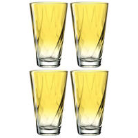 GLÄSERSET Twist 4-teilig  - Gelb, Design, Glas (8,00/13,00/8,00cm) - Leonardo