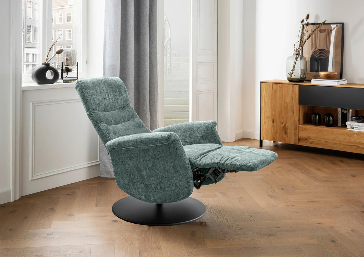 RELAXSESSEL in Textil Türkis  - Türkis/Schwarz, MODERN, Textil/Metall (72/118/85-165cm) - Livetastic