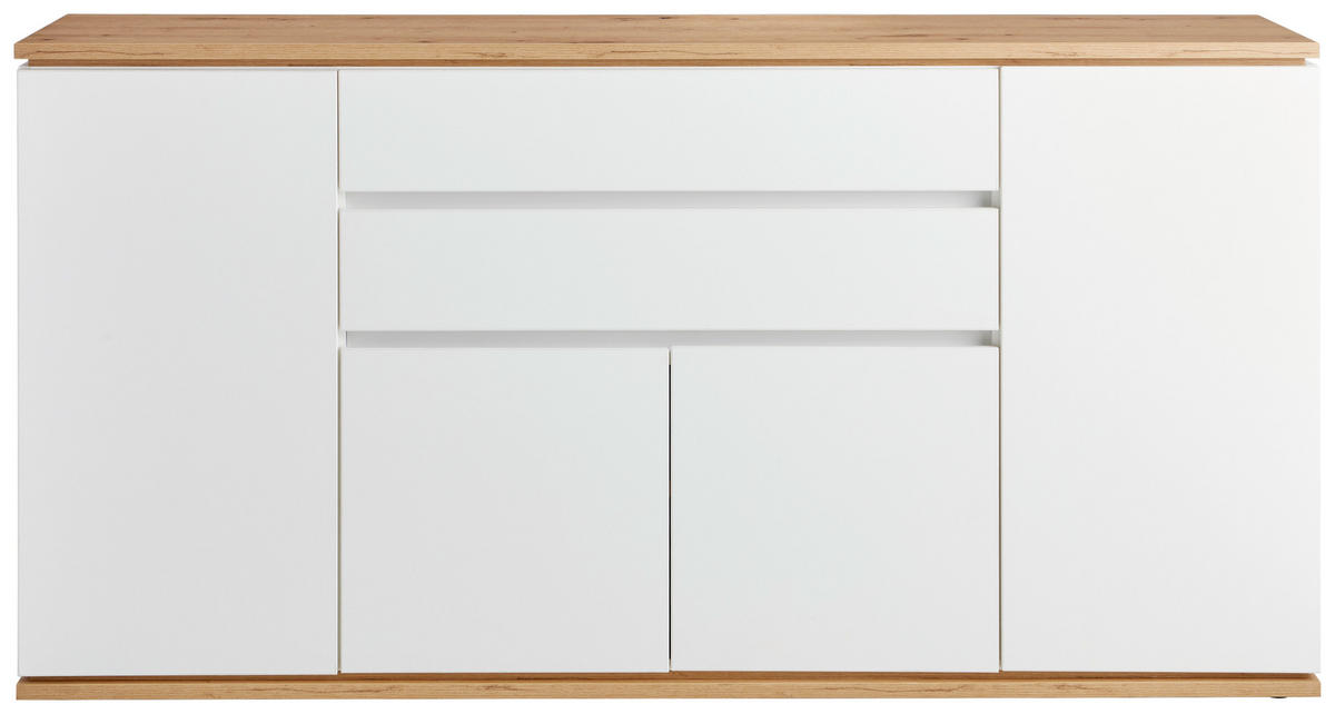 SIDEBOARD 184/93/42 cm  in Weiß, Eiche Artisan  - Schwarz/Weiß, Design, Holzwerkstoff/Kunststoff (184/93/42cm) - Xora