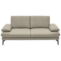 2,5-SITZER in Echtleder Ecru  - Ecru/Schwarz, Design, Leder/Metall (196/86/104cm) - Dieter Knoll