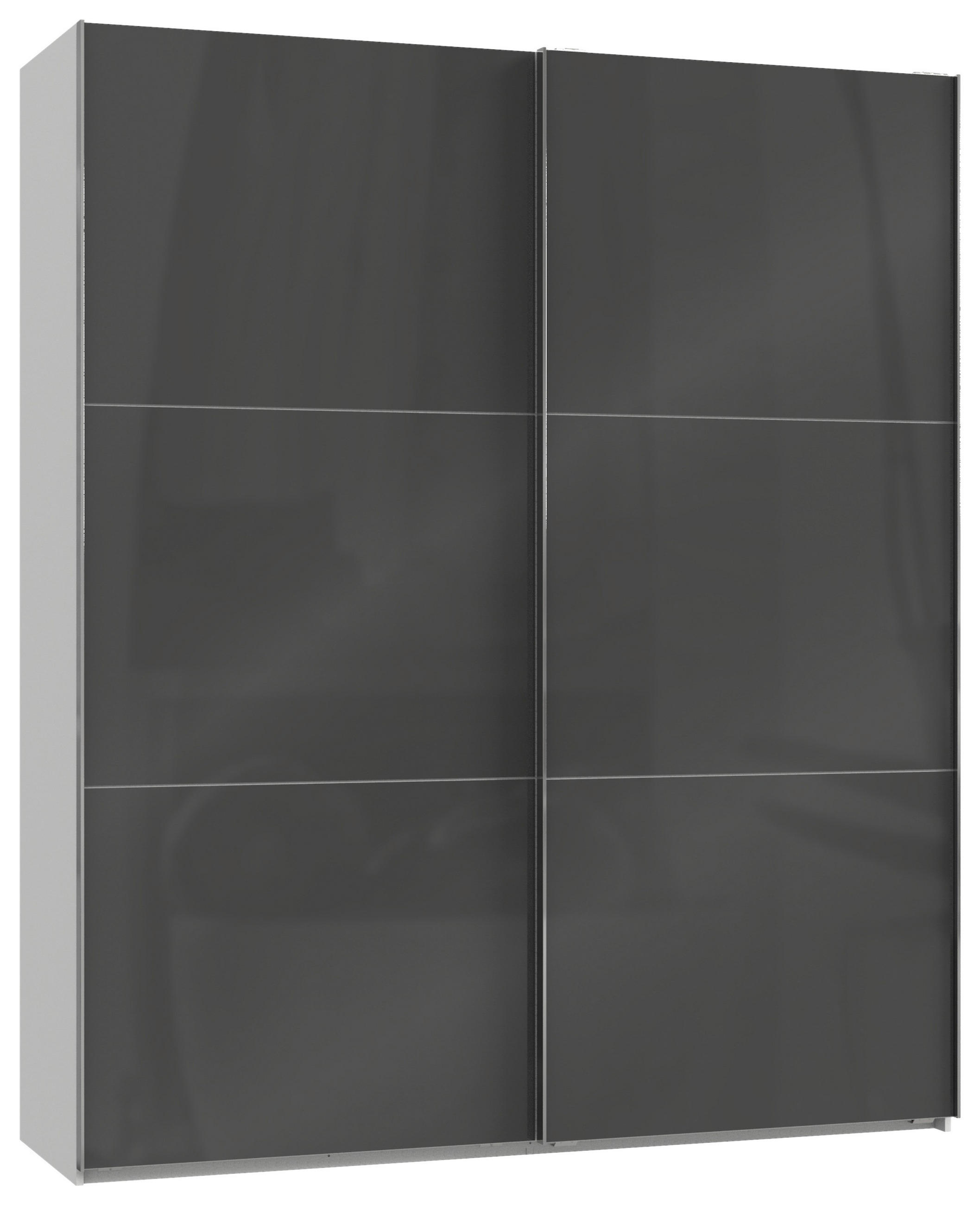 GARDEROB MED SKJUTDÖRRAR 200/236/65 cm 2-dörrar - vit/kromfärg, Modern, trämaterial (200/236/65cm) - MID.YOU