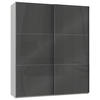 SCHWEBETÜRENSCHRANK  in Grau, Weiß  - Chromfarben/Weiß, MODERN, Holzwerkstoff (200/236/65cm) - MID.YOU