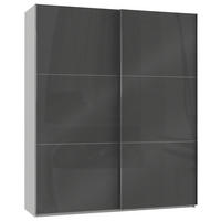 SCHWEBETÜRENSCHRANK 200/236/65 cm 2-türig Grau, Weiß  - Chromfarben/Weiß, MODERN, Holzwerkstoff (200/236/65cm) - MID.YOU