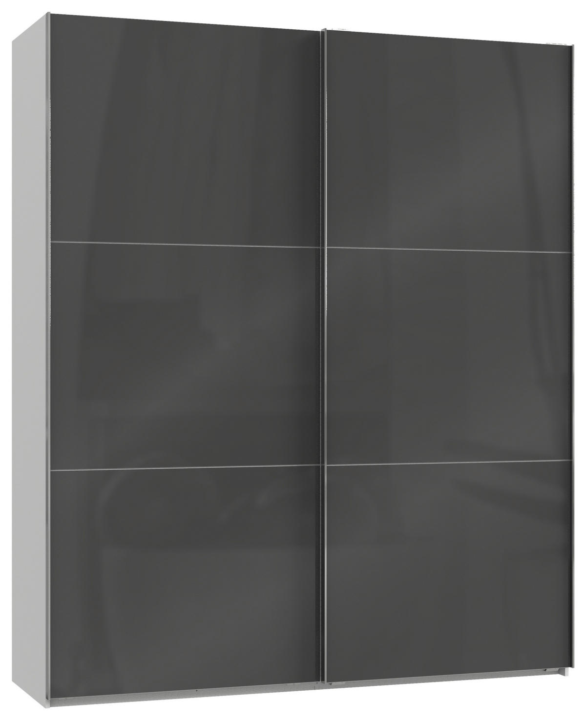 SCHWEBETÜRENSCHRANK 200/236/65 cm 2-türig Grau, Weiß  - Chromfarben/Weiß, MODERN, Holzwerkstoff (200/236/65cm) - MID.YOU