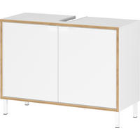 WASCHBECKENUNTERSCHRANK 80/60/35 cm  - Eichefarben/Weiß, MODERN, Holzwerkstoff/Metall (80/60/35cm) - Germania