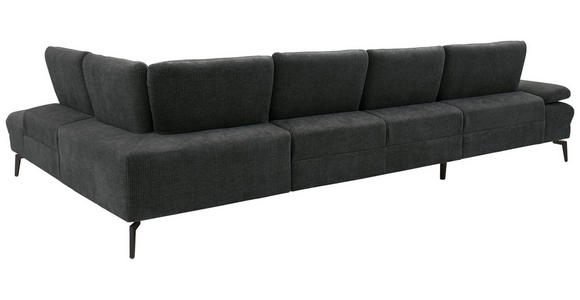 WOHNLANDSCHAFT in Webstoff Anthrazit - Anthrazit/Schwarz, Design, Textil/Metall (157/354/208cm) - Dieter Knoll