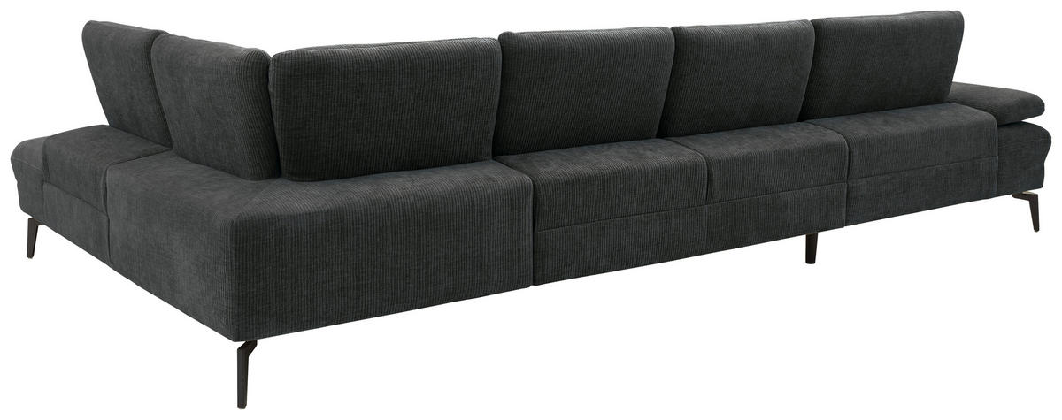 WOHNLANDSCHAFT in Webstoff Anthrazit  - Anthrazit/Schwarz, Design, Textil/Metall (157/354/208cm) - Dieter Knoll