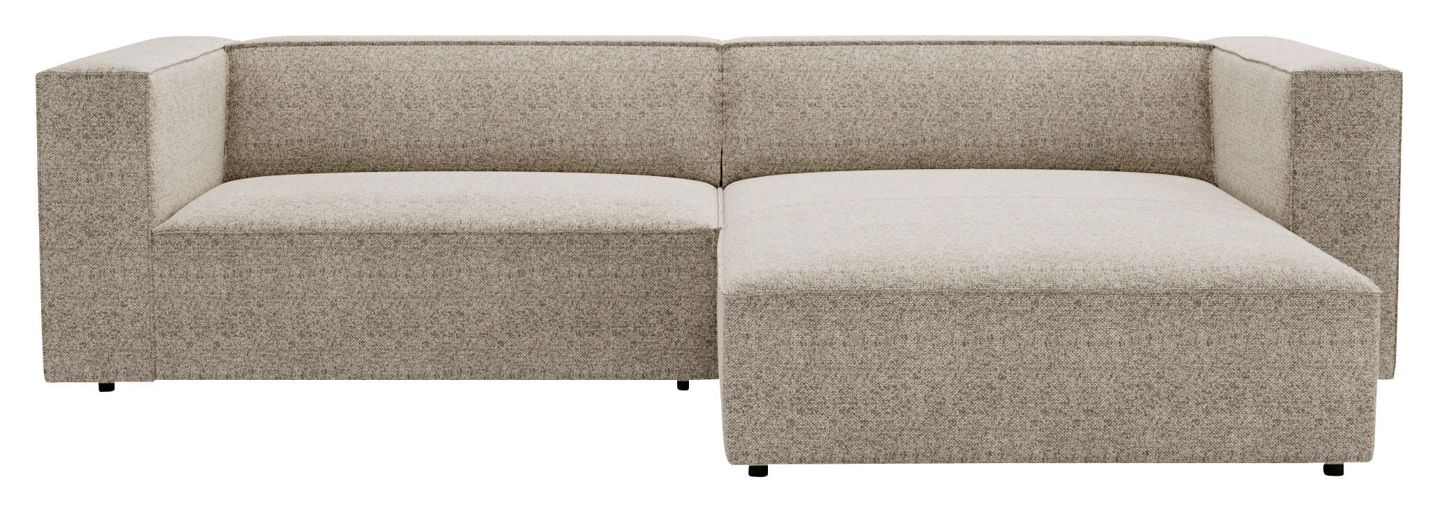 ECKSOFA Beige Flachgewebe  - Beige/Schwarz, Design, Kunststoff/Textil (278/174cm) - Livetastic