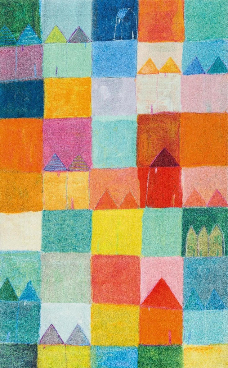 wash+dry Flachwebeteppich Sonnenstadt Mehrfarbig 110x175 cm