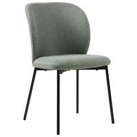 STUHL Leinenoptik Grün, Schwarz Pappel Sperrholz  - Schwarz/Grün, Design, Holz/Textil (49/84,5/58cm) - Carryhome