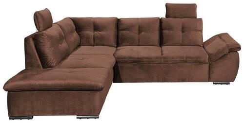 ECKSOFA in Mikrovelours Kupferfarben  - Schwarz/Kupferfarben, Konventionell, Kunststoff/Textil (217/265cm) - Carryhome