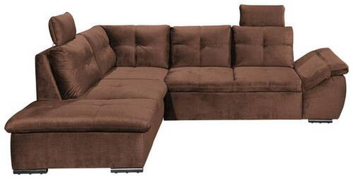 ECKSOFA Kupferfarben Mikrovelours  - Schwarz/Kupferfarben, KONVENTIONELL, Kunststoff/Textil (217/265cm) - Carryhome