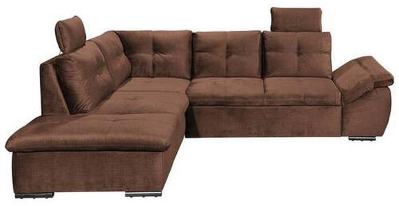 ECKSOFA in Mikrovelours Kupferfarben - Schwarz/Kupferfarben, KONVENTIONELL, Kunststoff/Textil (217/265cm) - Carryhome
